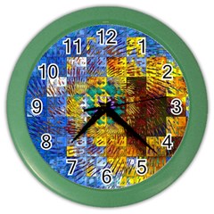 Sunflower Kaleidoscope Pattern Color Wall Clock