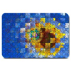 Sunflower Kaleidoscope Pattern Large Doormat 