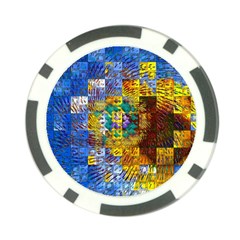 Sunflower Kaleidoscope Pattern Poker Chip Card Guard (10 pack)