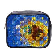 Sunflower Kaleidoscope Pattern Mini Toiletries Bag (Two Sides)