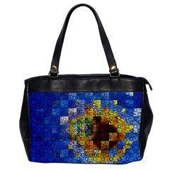 Sunflower Kaleidoscope Pattern Oversize Office Handbag