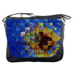 Sunflower Kaleidoscope Pattern Messenger Bag