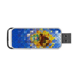 Sunflower Kaleidoscope Pattern Portable USB Flash (One Side)