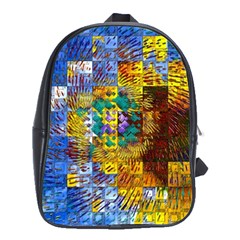 Sunflower Kaleidoscope Pattern School Bag (XL)