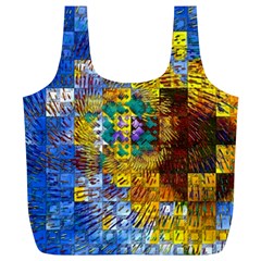 Sunflower Kaleidoscope Pattern Full Print Recycle Bag (XL)