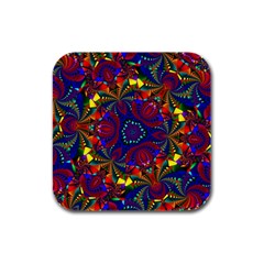 Kaleidoscope Pattern Ornament Rubber Square Coaster (4 Pack)  by Simbadda