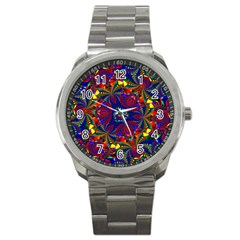 Kaleidoscope Pattern Ornament Sport Metal Watch by Simbadda