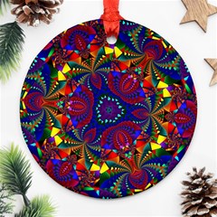 Kaleidoscope Pattern Ornament Round Ornament (two Sides)