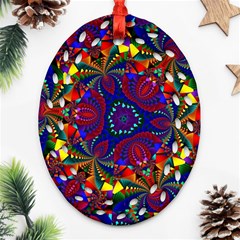 Kaleidoscope Pattern Ornament Oval Filigree Ornament (two Sides)