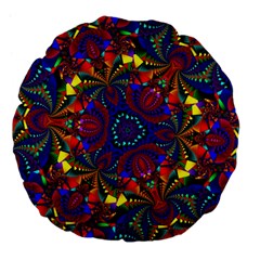 Kaleidoscope Pattern Ornament Large 18  Premium Flano Round Cushions by Simbadda