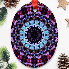 Kaleidoscope Shape Abstract Design Oval Ornament (two Sides)