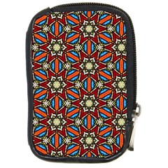 Pattern Stained Glass Church Compact Camera Leather Case by Simbadda