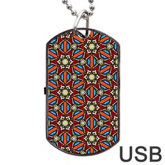 Pattern Stained Glass Church Dog Tag Usb Flash (two Sides) by Simbadda