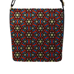 Pattern Stained Glass Church Flap Closure Messenger Bag (l) by Simbadda