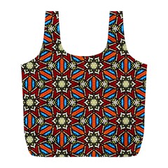 Pattern Stained Glass Church Full Print Recycle Bag (l) by Simbadda