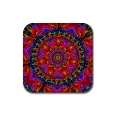 Kaleidoscope Pattern Ornament Rubber Coaster (square)  by Simbadda