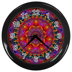 Kaleidoscope Pattern Ornament Wall Clock (black)