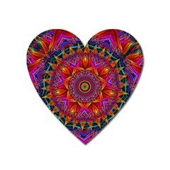 Kaleidoscope Pattern Ornament Heart Magnet