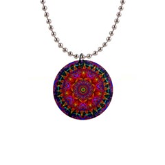 Kaleidoscope Pattern Ornament 1  Button Necklace