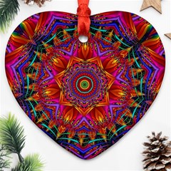 Kaleidoscope Pattern Ornament Heart Ornament (two Sides)