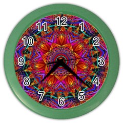 Kaleidoscope Pattern Ornament Color Wall Clock by Simbadda