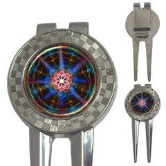 Mandala Pattern Kaleidoscope 3-in-1 Golf Divots by Simbadda