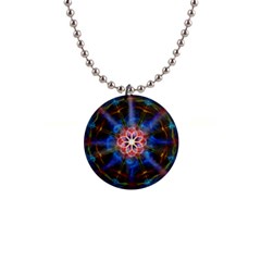 Mandala Pattern Kaleidoscope 1  Button Necklace