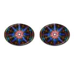 Mandala Pattern Kaleidoscope Cufflinks (oval) by Simbadda