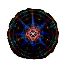 Mandala Pattern Kaleidoscope Standard 15  Premium Flano Round Cushions