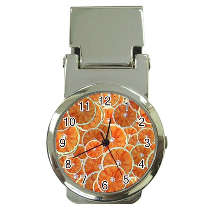 Oranges Background Texture Pattern Money Clip Watches