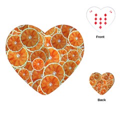 Oranges Background Texture Pattern Playing Cards Single Design (heart) by Simbadda