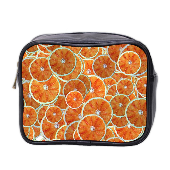 Oranges Background Texture Pattern Mini Toiletries Bag (Two Sides)