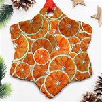 Oranges Background Texture Pattern Snowflake Ornament (Two Sides) Front