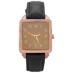 Paper Texture Background Rose Gold Leather Watch 