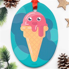 Vector Ice Oval Ornament (two Sides)