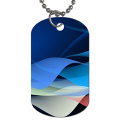 Flower Background Blue Design Dog Tag (One Side)