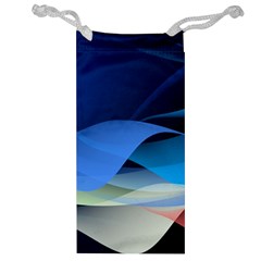 Flower Background Blue Design Jewelry Bag