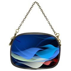 Flower Background Blue Design Chain Purse (One Side)