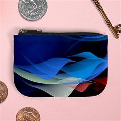 Flower Background Blue Design Mini Coin Purse