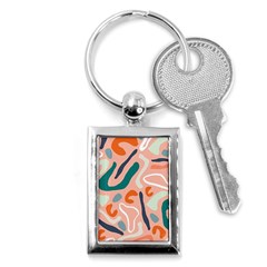 Organic Forms And Lines Seamless Pattern Key Chain (rectangle) by Vaneshart