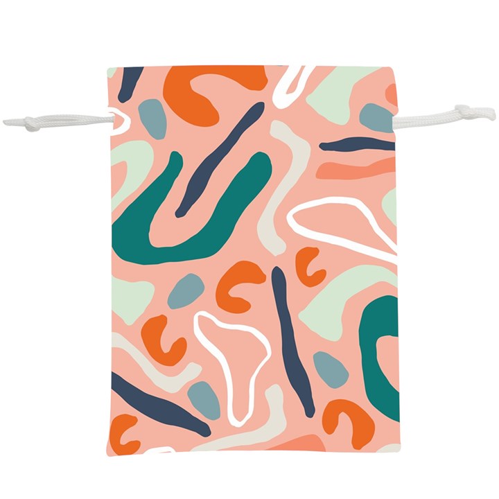 Organic Forms And Lines Seamless Pattern  Lightweight Drawstring Pouch (XL)