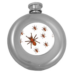 Insect Spider Wildlife Round Hip Flask (5 Oz) by Mariart