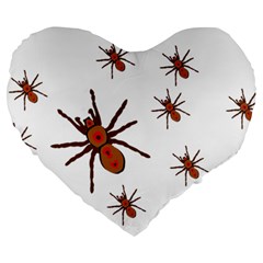 Insect Spider Wildlife Large 19  Premium Heart Shape Cushions