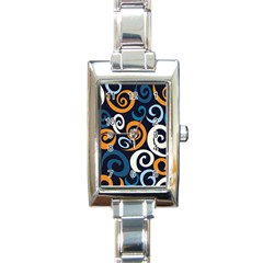 Colorful Curves Pattern Rectangle Italian Charm Watch