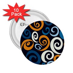 Colorful Curves Pattern 2 25  Buttons (10 Pack)  by Vaneshart