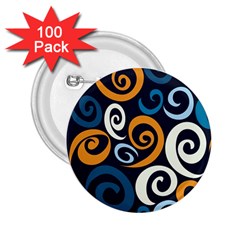 Colorful Curves Pattern 2 25  Buttons (100 Pack)  by Vaneshart