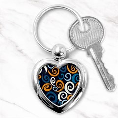 Colorful Curves Pattern Key Chain (heart) by Vaneshart