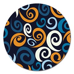 Colorful Curves Pattern Magnet 5  (round) by Vaneshart