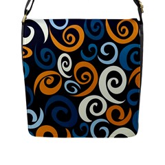 Colorful Curves Pattern Flap Closure Messenger Bag (l) by Vaneshart