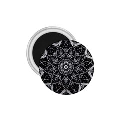 Black And White Pattern Monochrome Lighting Circle Neon Psychedelic Illustration Design Symmetry 1 75  Magnets by Vaneshart